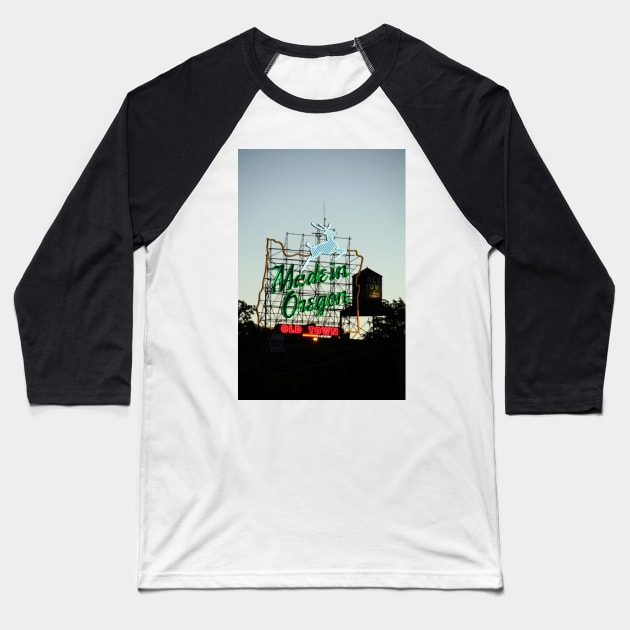 Made in Oregon - Portland, OR Baseball T-Shirt by searchlight